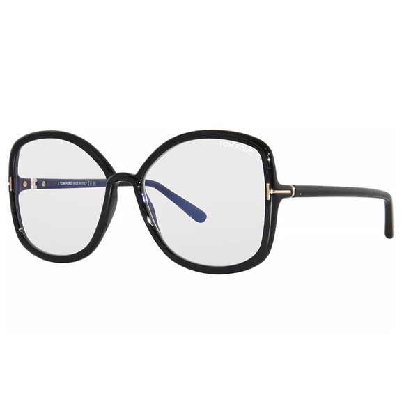 Tom Ford Eyeglasses FT5845-B 001 Shiny BlackClear Blue Light Block 56mm - Picture 1 of 1